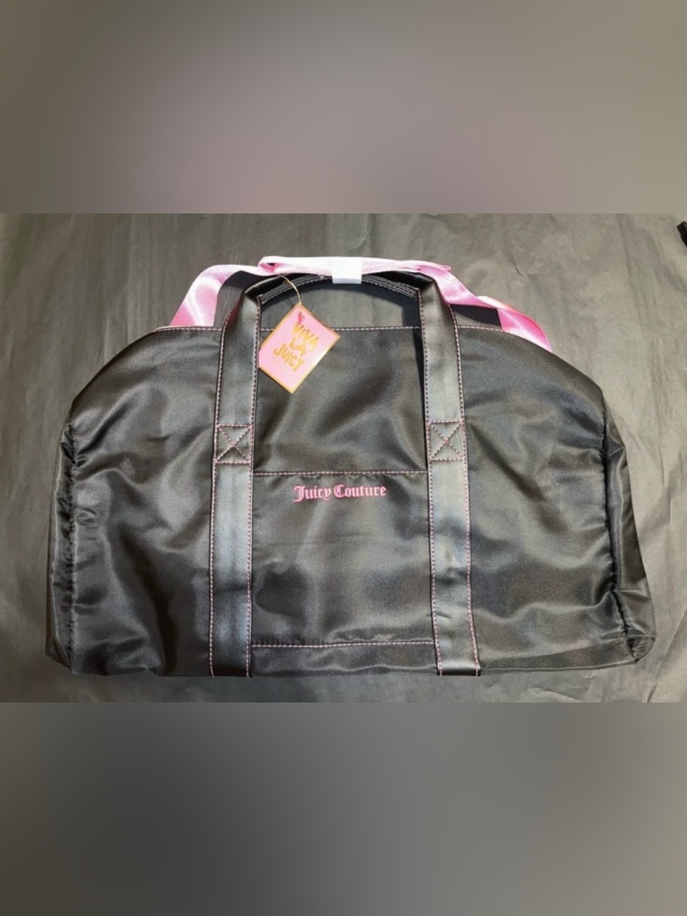 Juicy Couture Black Tote with Pink Trim and Logo